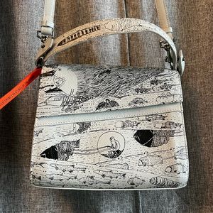 Min & Mon grey leather crossbody bag